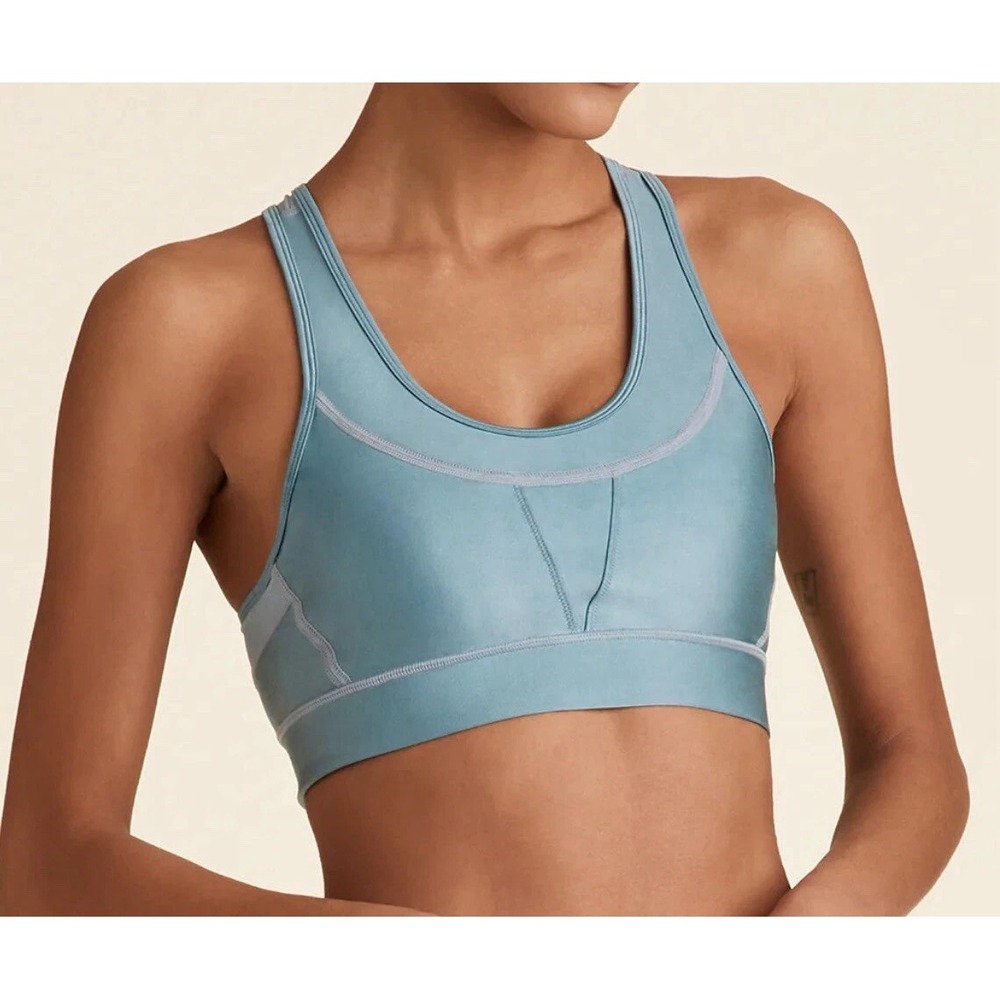 ALALA Surf Sports Bra Womens S Teal Blue‎ Racerback Cutout Performance Active